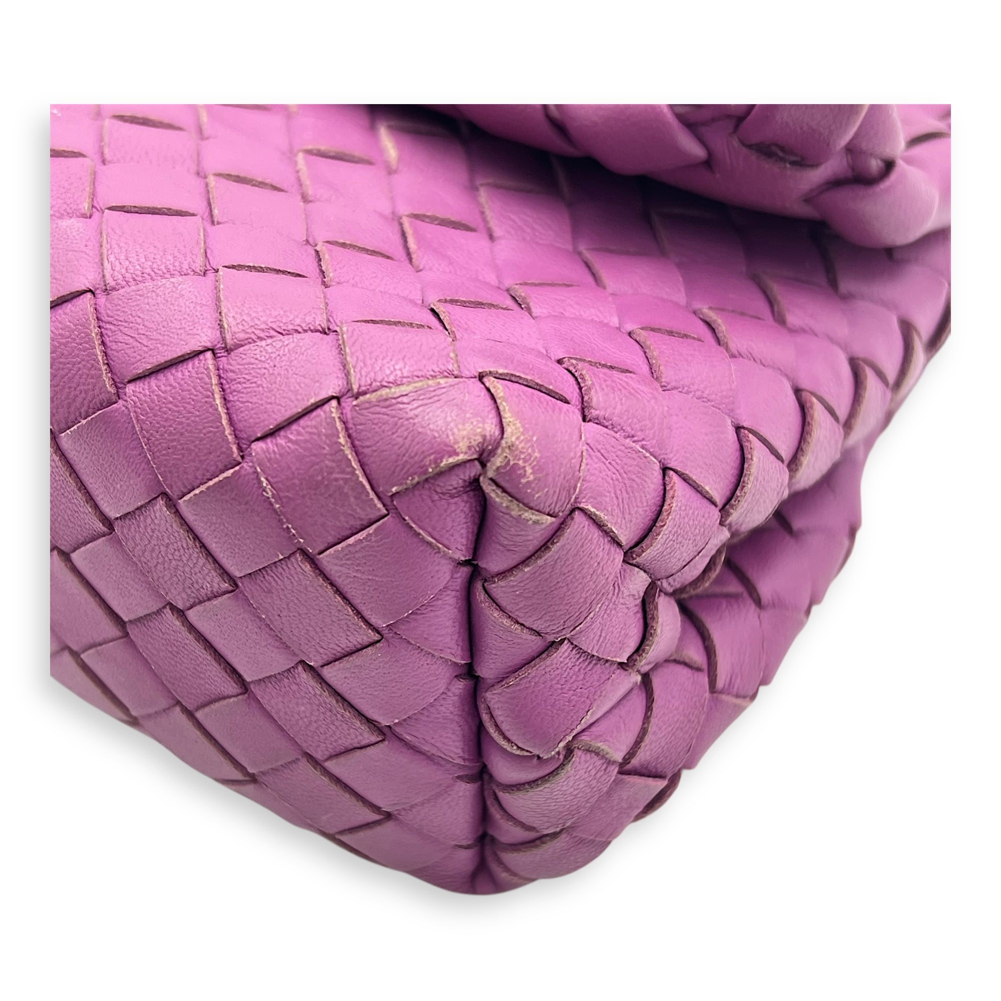 Intrecciato Shoulder Bag Purple in Lambskin, Ruthenium hardware - Image 7