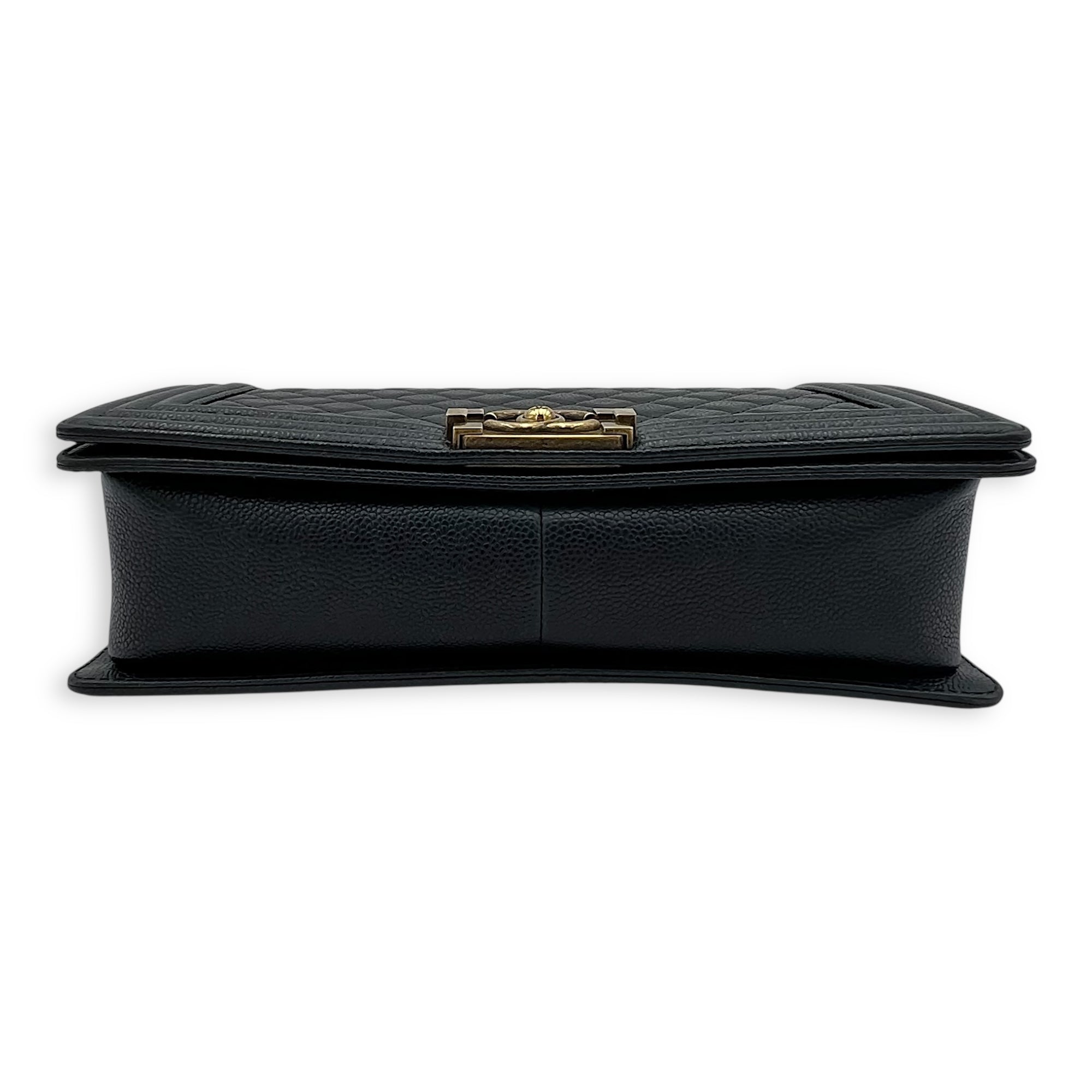 Boy Shoulder Bag Medium Blue in Caviar Leather, Gold hardware - Image 6