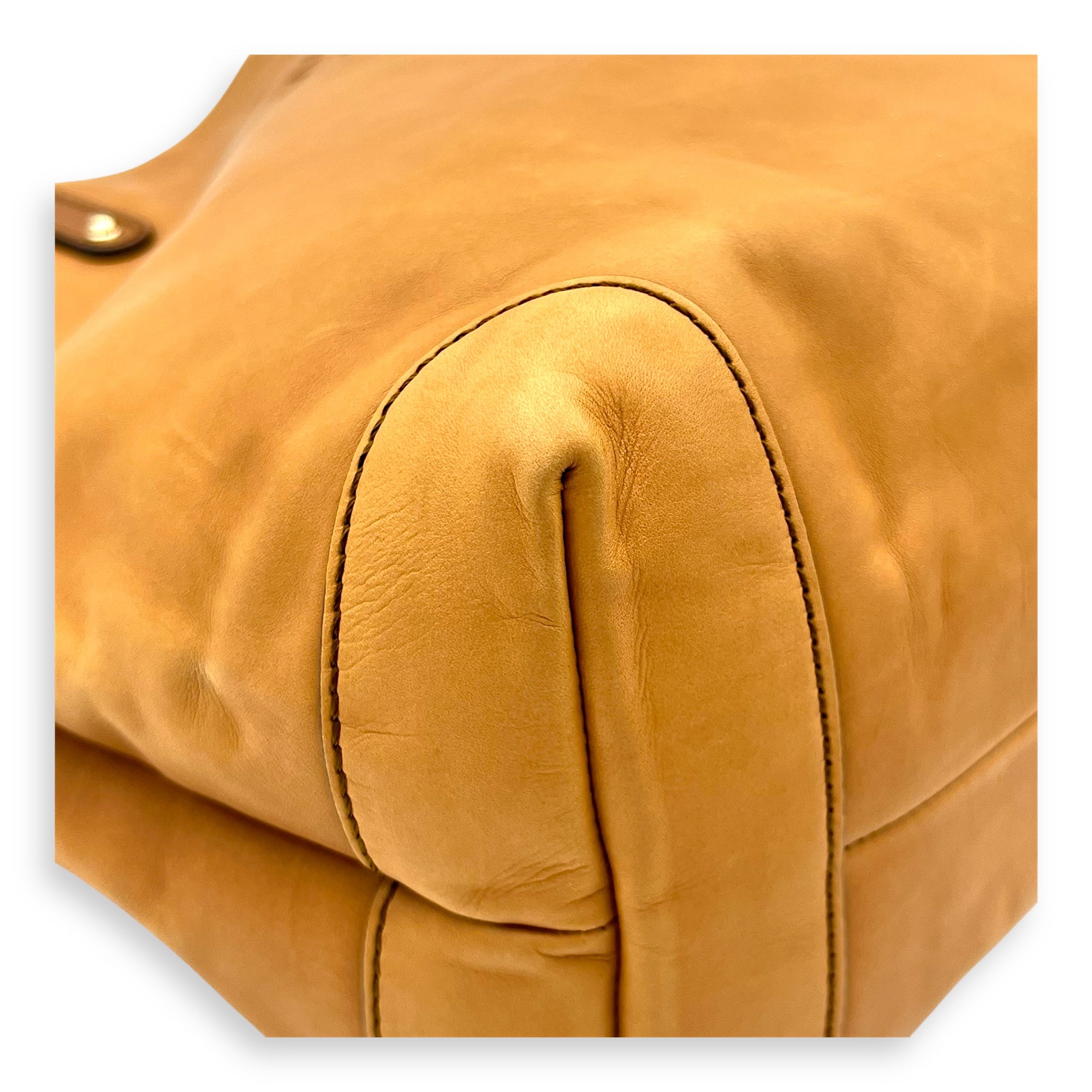 GG Tote Bag Brown in Calfskin, Gold hardware - Image 9